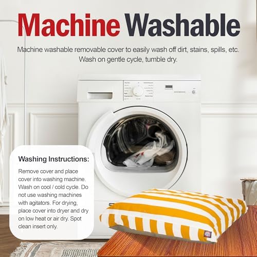Majestic Pet Rectangle Small Dog Bed Washable – Non Slip Comfy Pet Bed – Dog Crate Bed with Removable Washable Cover – Dog Kennel Bed for Sleeping - Dog Bed Small Breed 27x20x4 Inch – Yellow