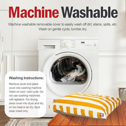 Majestic Pet Rectangle Small Dog Bed Washable – Non Slip Comfy Pet Bed – Dog Crate Bed with Removable Washable Cover – Dog Kennel Bed for Sleeping - Dog Bed Small Breed 27x20x4 Inch – Yellow