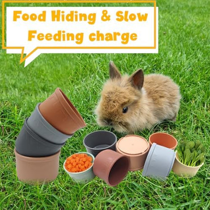 8 Pcs Stacking Cups for Bunny,Colorful Nesting Reusable Rabbit Toys