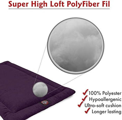 Majestic Pet Dog Crate Mat - Machine Washable Soft Plush Pet Bed Pad for Crates & Kennels | USA Crafted | 24"x18" Villa Aubergine