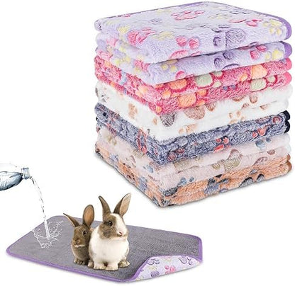 YUEPET 6 Pack Waterproof Guinea Pig Blankets, Fleece Cage Liners, M