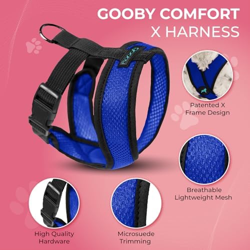 Gooby Comfort X Head-in Dog Harness, Choke-Free, Blue, Small