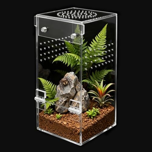Jumping Spider Enclosure Starter Kit,Escape Proof Reptile Terrarium
