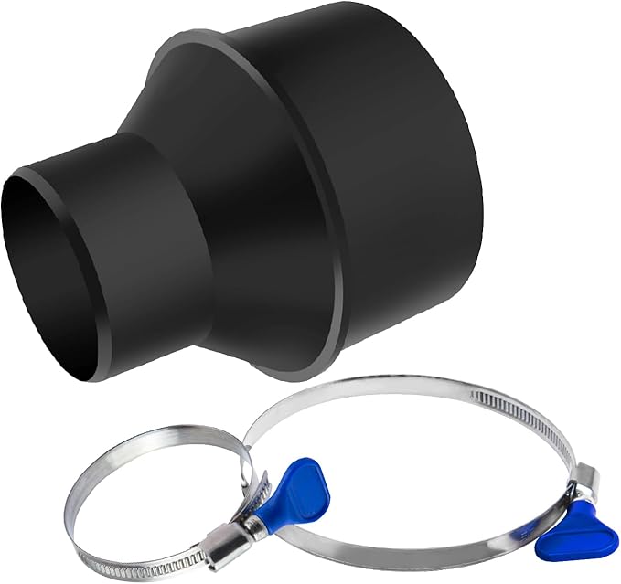 POWERTEC 70338 4-inch Hose to 2-1/2 inch Hose Cone Reducer w/Key Clamp Set