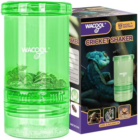 Cricket Calcium Powder Mixer for Reptiles, Cricket Feeder with Calcium for Reptiles, Reptile Calcium Duster Cricket Food for Reptile Bearded Dragon Gecko Terrarium Tank Accessories