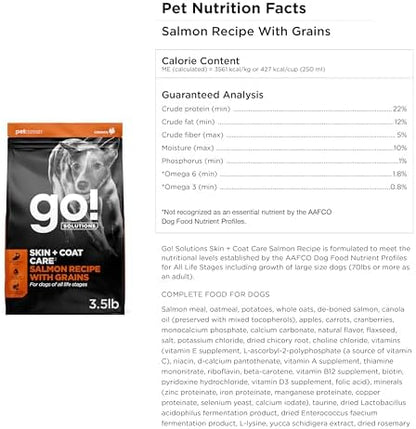 Go! Solutions Skin + Coat Care Salmon Dry Dog Food, 3.5 lb