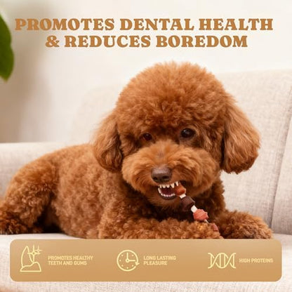 Dog Kabobs Rawhide Treats,5-Flavor Long-Lasting Chews Training Snacks,Healthy Dog Treats for Puppies,Small,Medium&Large Dogs with Chicken,Sweet Potato,Duck,Cheese&Hide Sticks 14oz,18 Count