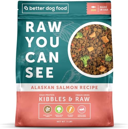 A Better Dog Food | Salmon Dry Dog Food | Raw You Can See | High Protein Kibble + Freeze Dried Raw Dog Food