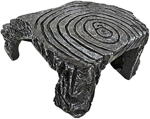 Reptile Hideouts,Resin Reptile Cave Habitat for Leopard Geckos, Lizards, Turtles, Snakes and Amphibians. (Turtle Platform, Large)