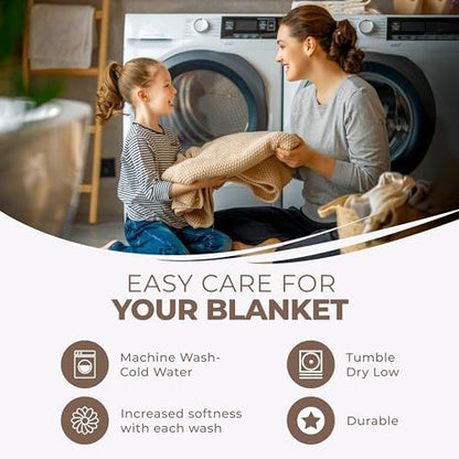 Superior Cotton Blanket, Lightweight, Breathable Bedding, Throw, Chocolate