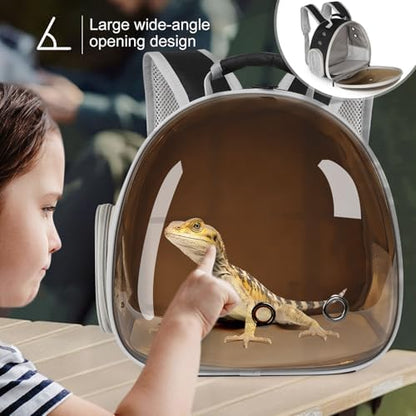Guinea Pig Carrier, Guinea Pig Backpack with Clear Bubble Window (Black-Polarize, Backpack)
