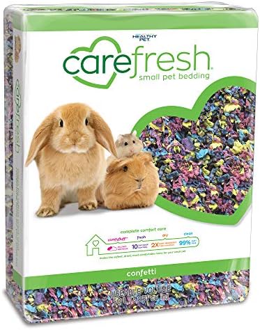 Carefresh Confetti Small Pet Bedding, 99% Dust-Free Natural Paper with Superior 10 Day Odor Control & Absorption for Guinea Pigs, Hamsters, 50L, (Pack May Vary) (L0410)