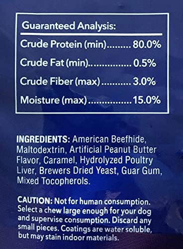 Pet Factory 100% Made in USA Beefhide 5" Chip Rolls Dog Chew Treats - Peanut Butter Flavor, 20 Count/1 Pack