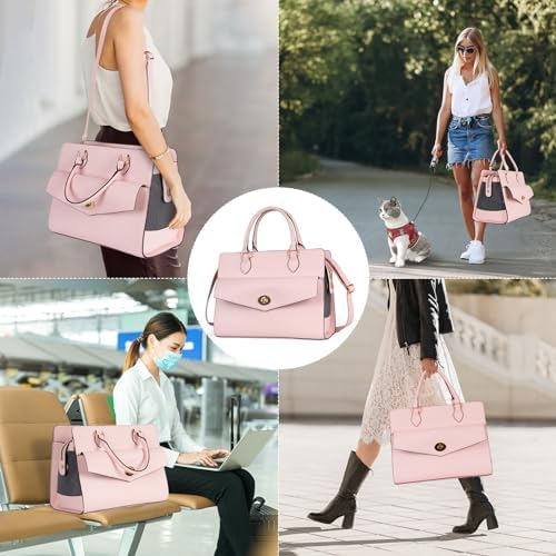 Stylish Pet Carrier Purse Leather Bag for Small Dogs Cats Puppy,Airline Approved Soft-Sided Carriers (Pink)