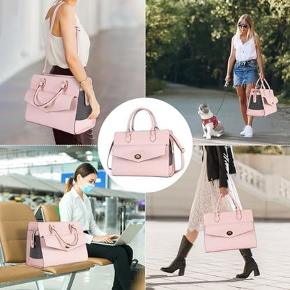 Stylish Pet Carrier Purse Leather Bag for Small Dogs Cats Puppy,Airline Approved Soft-Sided Carriers (Pink)