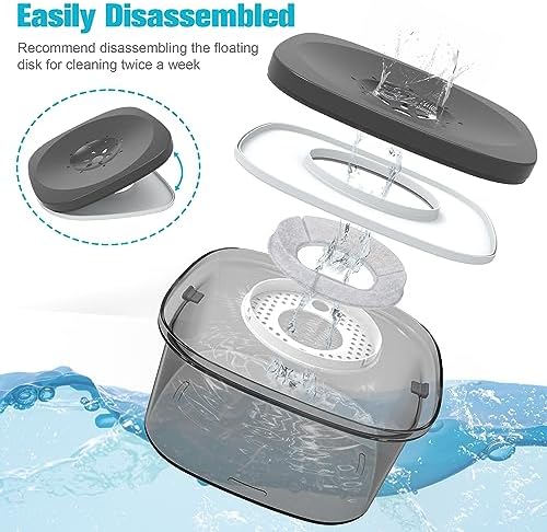 UPSKY 4L Dog Water Bowl No Spill Large Capacity Slow Drinking Water Feeder