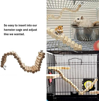15.7x2.4In Wood Hamster Bridge Climb Toys for Rat Gerbil Sugar Glider Mice