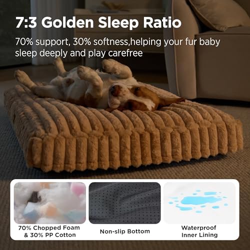 Bedsure ComfyFleece™ Fluffy Balanced Support XL Dog Bed for Crate,41x27