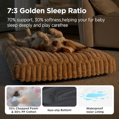 Bedsure ComfyFleece™ Fluffy Balanced Support XL Dog Bed for Crate,41x27