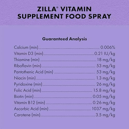 Zilla Vitamin Supplement Food Spray, Reptile Multivitamin, 8 Ounces