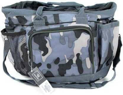 Jeffers Poplar Head Grooming Bag – Horse Grooming Organizer Tote with Pockets for Brushes, Tools, Clippers, Shampoo, Detangler – Stable Barn Kit Carrier for Horses, Pets, Livestock, Urban Camo