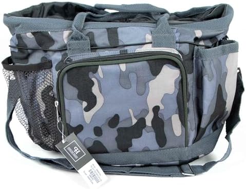 Jeffers Poplar Head Grooming Bag – Horse Grooming Organizer Tote with Pockets for Brushes, Tools, Clippers, Shampoo, Detangler – Stable Barn Kit Carrier for Horses, Pets, Livestock, Urban Camo