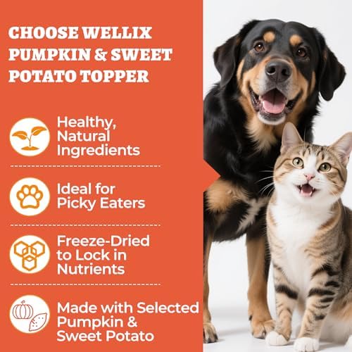 Wellix Freeze Dried Topper with Pumpkin&Sweet Potato for Dogs&Cats, 7.05oz