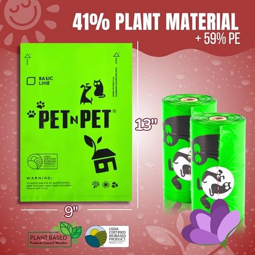 Pet N Pet Dog Poop Bags Rolls, 270 Count, Lavender Scented, Plant Based