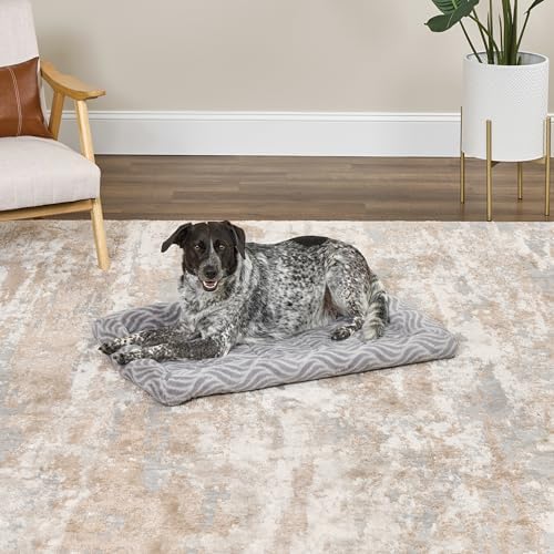 MidWest Homes for Pets QuiteTime Deluxe Wave Bolster Bed for Intermediate Dogs; Easily Machine Wash and Dry; Gray; 36"; 40236-WVGY