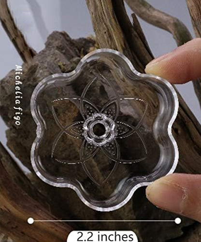 Aquarium Shrimp/Small Fish Feeding Dish Feeder Dish, Acrylic Material, Mini Size (Magnolia Shaped)