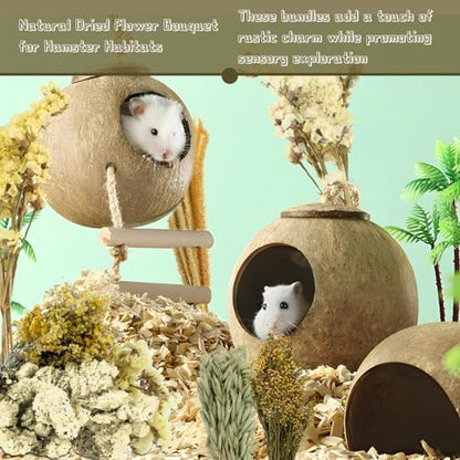 Sukh 47pcs Hamster Sprays - Natural Flower Herb Bedding Forage Mix for Cage