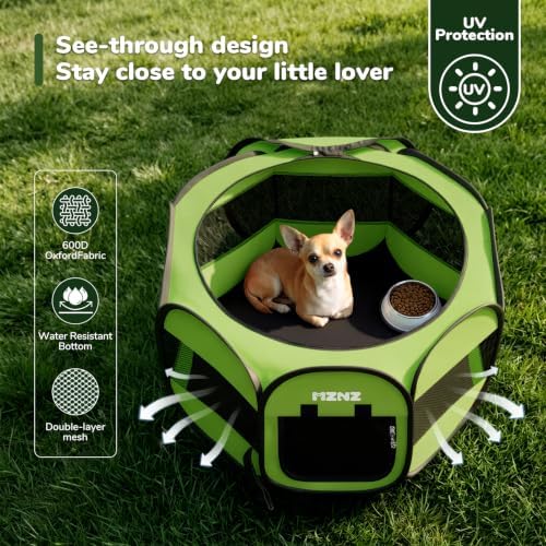Dog Cat Small Animal Puppy Playpen Crate, Small, Whole Green
