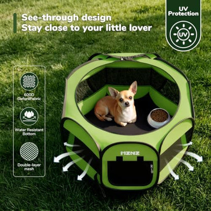 Dog Cat Small Animal Puppy Playpen Crate, Small, Whole Green