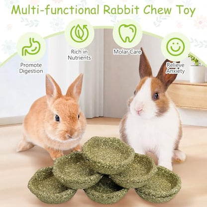 12 Pack Rabbit Chew Toys for Teeth Timothy Hay Chewing Bowl