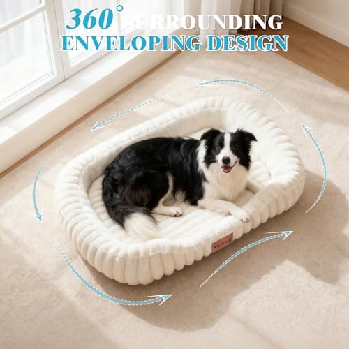 Orthopedic Dog Bed, Calming Bolster Dog Couch for Large Size Dogs