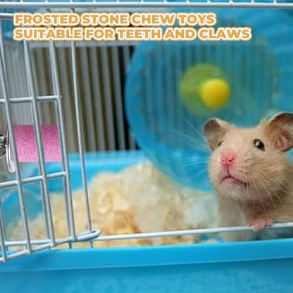 6 Pack Hamster Toys, Frosted Stone for Teeth and Claws, Hamster Chew Toys for Teeth, Cage Accessories for Hamsters, Rat, Chinchilla and Other Small Animal