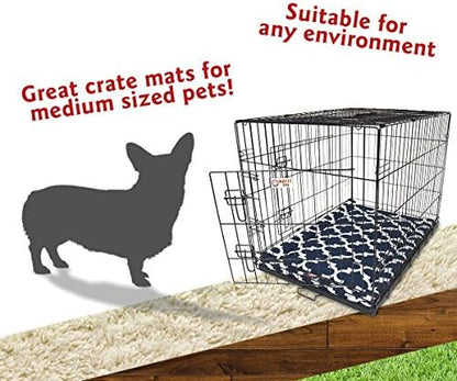 36" Trellis Navy Blue Crate Dog Bed Mat By Majestic Pet Products