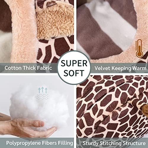 JanYoo Hamster Guinea Pig Supplies Bed Accessories House Hedgehog Cage Supplies Chinchilla Ferret Rat Gerbil (S,Giraffe)