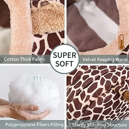 JanYoo Hamster Guinea Pig Supplies Bed Accessories House Hedgehog Cage Supplies Chinchilla Ferret Rat Gerbil (S,Giraffe)
