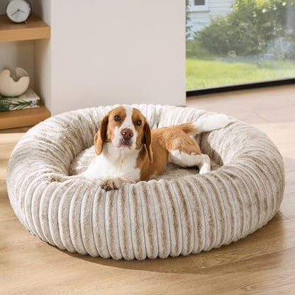 Bedsure ComfyFleece™ Donut Dog Beds Large Sized Dog with Washable Cover