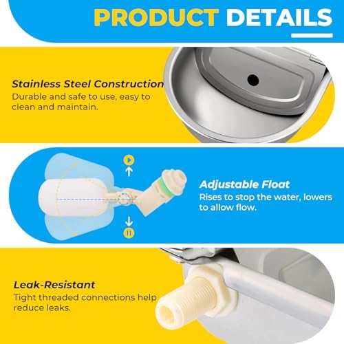 NATGAI Automatic 304 Stainless Steel Waterer Bowl Without Drainage Hole