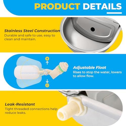NATGAI Automatic 304 Stainless Steel Waterer Bowl Without Drainage Hole