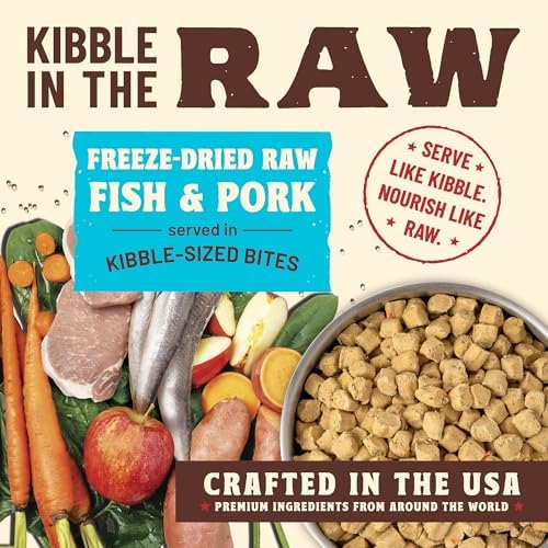 Primal Kibble in The Raw, Freeze-Dried Dog Food, Fish & Pork, 9 lb
