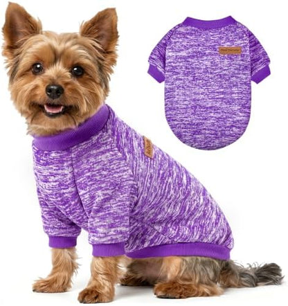 1 Pack Dog Sweaters for Small Dogs Girl Boy Winter Fleece Clothes Warm Soft Dog Sweatshirt Outfit for Dogs Cats Pet Apparel