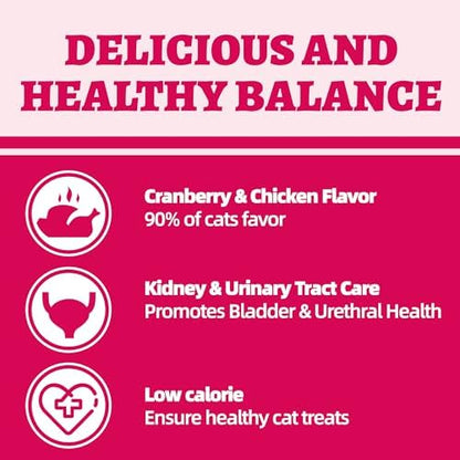 Wellix 13.05 oz Urinary Tract Cat Treats, Cranberry & D-Mannose for UT Aid