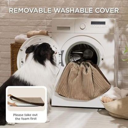 Bedsure ComfyFleece Dog Bed Medium Size Dog with Washable Cover, 29x18