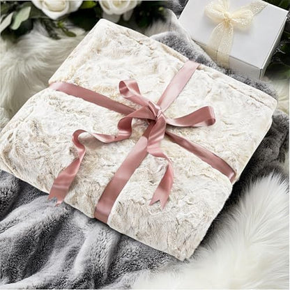 Madison Park Zuri Ultra Soft Faux Fur Twin Blanket Reversible, Snow Leopard