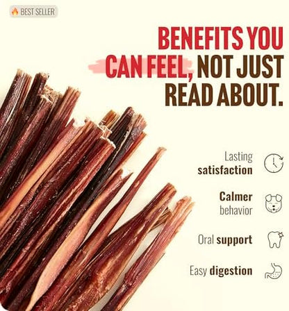 Natural Farm Pixie Bully Sticks (6 Inch, 30 Pack), Thin Pizzle Beef Treats, Grain-Free, High Protein, Best Rawhide Alternative for Small, Puppies or Senior Dogs