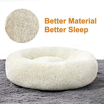 Washable Dog Round Bed - XLarge Donut Dog Bed, Comfy Calming Cuddler
