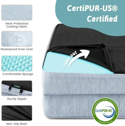 COZY KISS Orthopedic Dog Cooling Bed Washable for Extra Large Dogs, XL